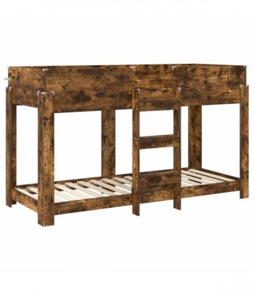 vidaXL Bunk Bed for Kids Smoked Oak 75 x 190 cm Engineered Wood