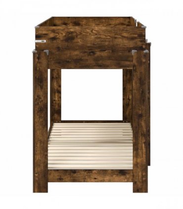 vidaXL Bunk Bed for Kids Smoked Oak 75 x 190 cm Engineered Wood