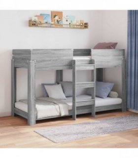 vidaXL Bunk Bed for Kids Grey Sonoma 75 x 190 cm Engineered Wood