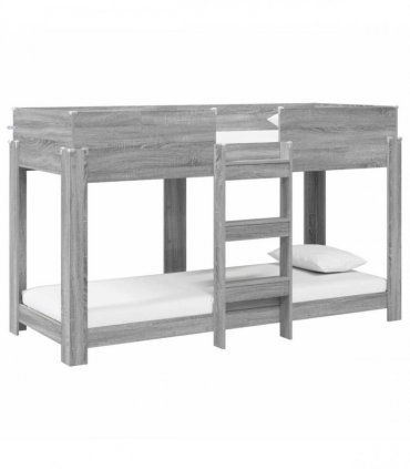 vidaXL Bunk Bed for Kids Grey Sonoma 75 x 190 cm Engineered Wood