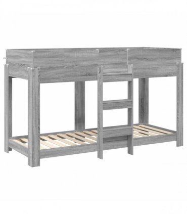 vidaXL Bunk Bed for Kids Grey Sonoma 75 x 190 cm Engineered Wood