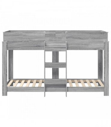 vidaXL Bunk Bed for Kids Grey Sonoma 75 x 190 cm Engineered Wood