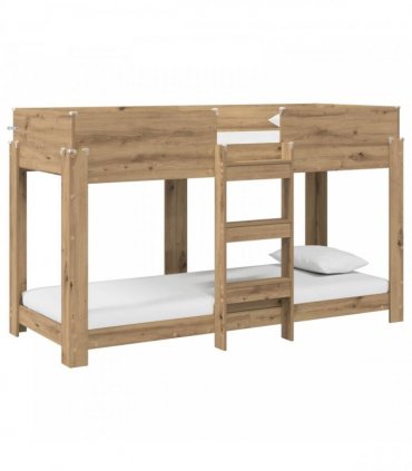 vidaXL Bunk Bed for Kids Artisan Oak 75 x 190 cm Engineered Wood