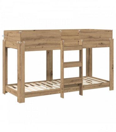 vidaXL Bunk Bed for Kids Artisan Oak 75 x 190 cm Engineered Wood
