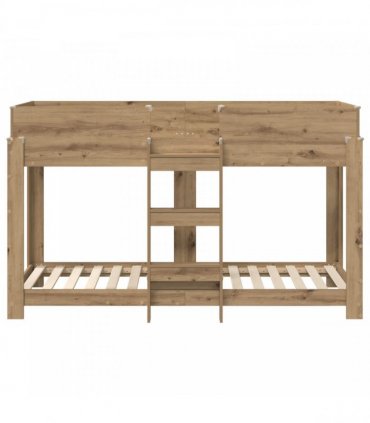 vidaXL Bunk Bed for Kids Artisan Oak 75 x 190 cm Engineered Wood