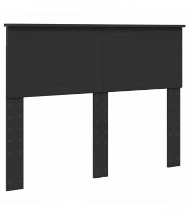 vidaXL Bed Frame with Headboard Black 135 x 190 cm Solid Pine Wood