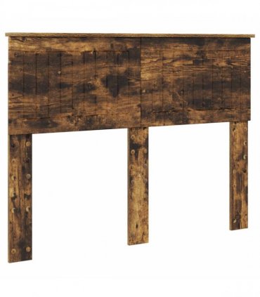 vidaXL Bed Frame Smoked Oak 135 x 190 cm Solid Pine Wood