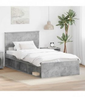 vidaXL Bed Frame Concerte Grey 100 x 200 cm Solid Pine Wood