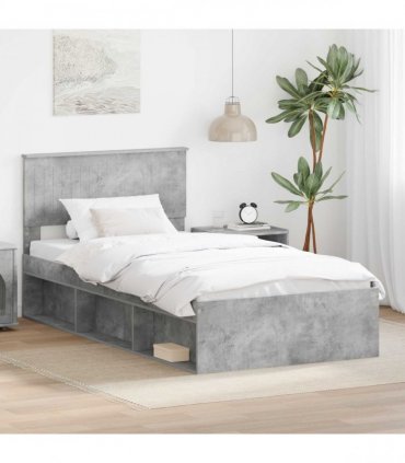vidaXL Bed Frame Concerte Grey 100 x 200 cm Solid Pine Wood