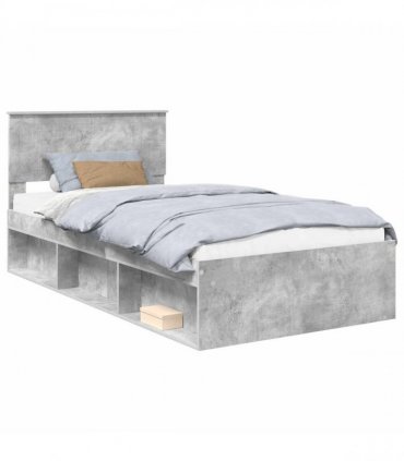 vidaXL Bed Frame Concerte Grey 100 x 200 cm Solid Pine Wood