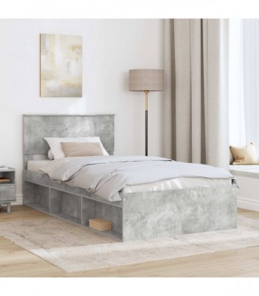 vidaXL Bed Frame Concerte Grey 100 x 200 cm Solid Pine Wood