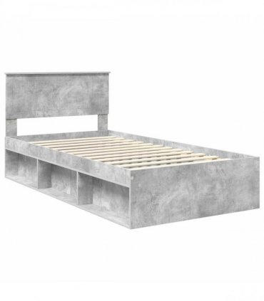 vidaXL Bed Frame Concerte Grey 100 x 200 cm Solid Pine Wood