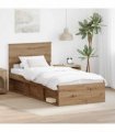 vidaXL Bed Frame Artisan Oak 90 x 200 cm Solid Pine Wood
