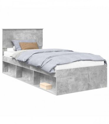 vidaXL Bed Frame Concerte Grey 90 x 190 cm Solid Pine Wood