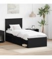 vidaXL Bed Frame with Headboard Black 75 x 190 cm Solid Pine Wood