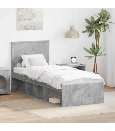 vidaXL Bed Frame Concerte Grey 75 x 190 cm Solid Pine Wood