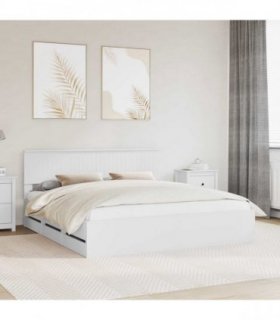 vidaXL Bed Frame with Drawer White 180 x 200 cm Engineer Wood