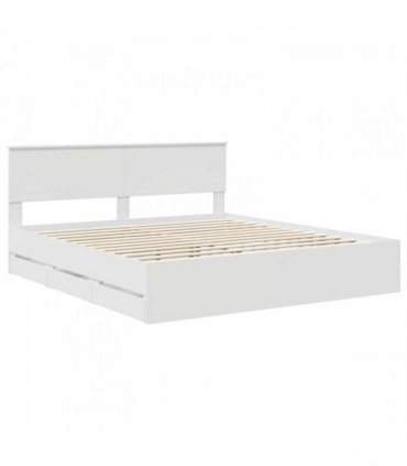 vidaXL Bed Frame with Drawer White 180 x 200 cm Engineer Wood