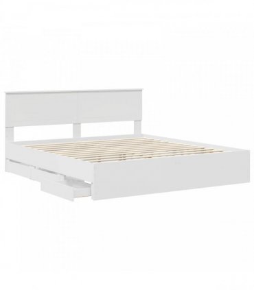 vidaXL Bed Frame with Drawer White 180 x 200 cm Engineer Wood
