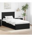 vidaXL Bed Frame with Drawer Black 100 x 200 cm Engineer Wood