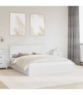 vidaXL Storage Bed with Drawer White 160 x 200 cm Engineered Wood