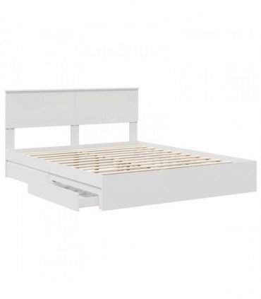 vidaXL Storage Bed with Drawer White 160 x 200 cm Engineered Wood
