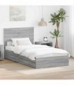 vidaXL Storage Bed Adjustable Grey Sonoma 100 x 200 cm Engineered Wood