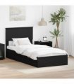 vidaXL Storage Bed with Drawer Black 90 x 190 cm Engineered Wood