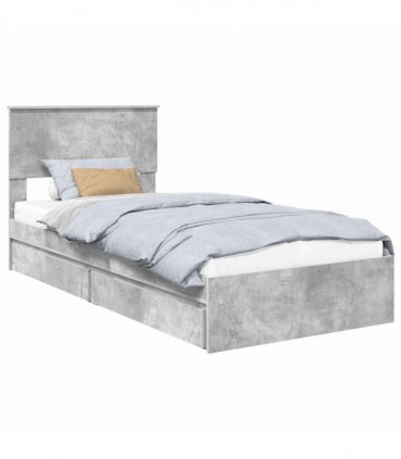 vidaXL Storage Bed Concrete Grey 90 x 190 cm Engineered Wood