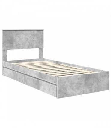 vidaXL Storage Bed Concrete Grey 90 x 190 cm Engineered Wood