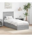vidaXL Storage Bed Grey Sonoma 75 x 190 cm Engineered Wood