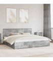 vidaXL Bed Frame Concrete Grey 200 x 200 cm Engineered Wood