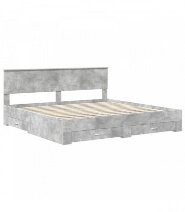 vidaXL Bed Frame Concrete Grey 200 x 200 cm Engineered Wood
