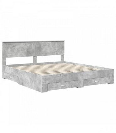 vidaXL Bed Frame Concrete Grey 180 x 200 cm Engineered Wood