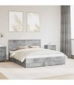 vidaXL Bed Frame Concrete Grey 160 x 200 cm Engineered Wood