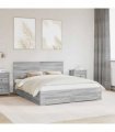 vidaXL Bed Frame with Drawer Grey Sonoma 160 x 200 cm Engineered Wood