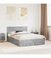 vidaXL Bed Frame Concrete Grey 140 x 190 cm Engineered Wood