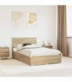 vidaXL Bed Frame with Drawer Sonoma Oak 120 x 200 cm Engineered Wood