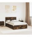 vidaXL Bed Frame Smoked Oak 120 x 200 cm Engineered Wood