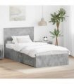 vidaXL Bed Frame Concrete Grey 100 x 200 cm Engineered Wood