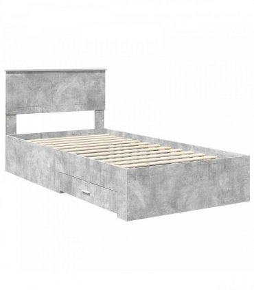 vidaXL Bed Frame Concrete Grey 100 x 200 cm Engineered Wood