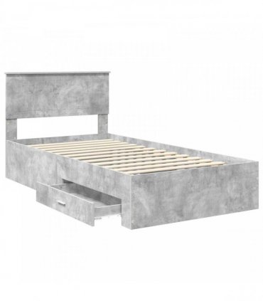 vidaXL Bed Frame Concrete Grey 100 x 200 cm Engineered Wood