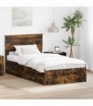 vidaXL Bed Frame Smoked Oak 100 x 200 cm Engineered Wood