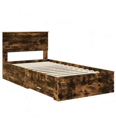 vidaXL Bed Frame Smoked Oak 100 x 200 cm Engineered Wood