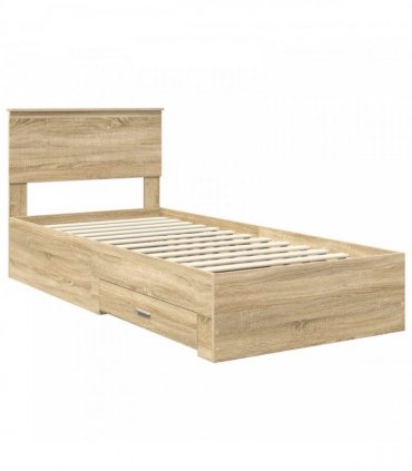 vidaXL Bed Frame with Drawer Sonoma Oak 90 x 200 cm Engineered Wood