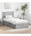 vidaXL Bed Frame with Drawer Concrete Grey 90 x 200 cm Engineered Wood