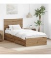 vidaXL Bed Frame with Drawer Artisan Oak 90 x 200 cm Engineered Wood