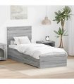 vidaXL Bed Frame Grey sonoma 75 x 190 cm Engineered Wood