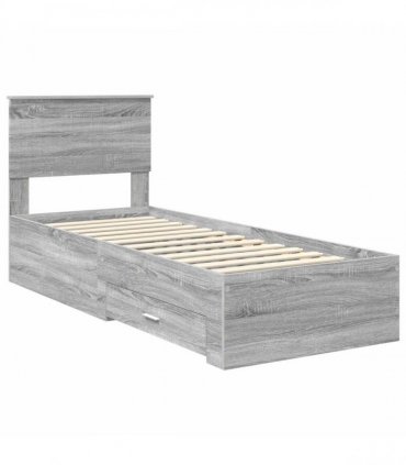 vidaXL Bed Frame Grey sonoma 75 x 190 cm Engineered Wood