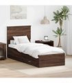 vidaXL Bed Frame Brown oak 75 x 190 cm Engineered Wood